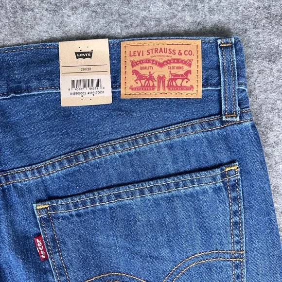 Levi's Jeans Womens 29x30 Blue Middy Straight Leg Cotton Casual Denim Pants‎ NEW - Picture 8 of 16
